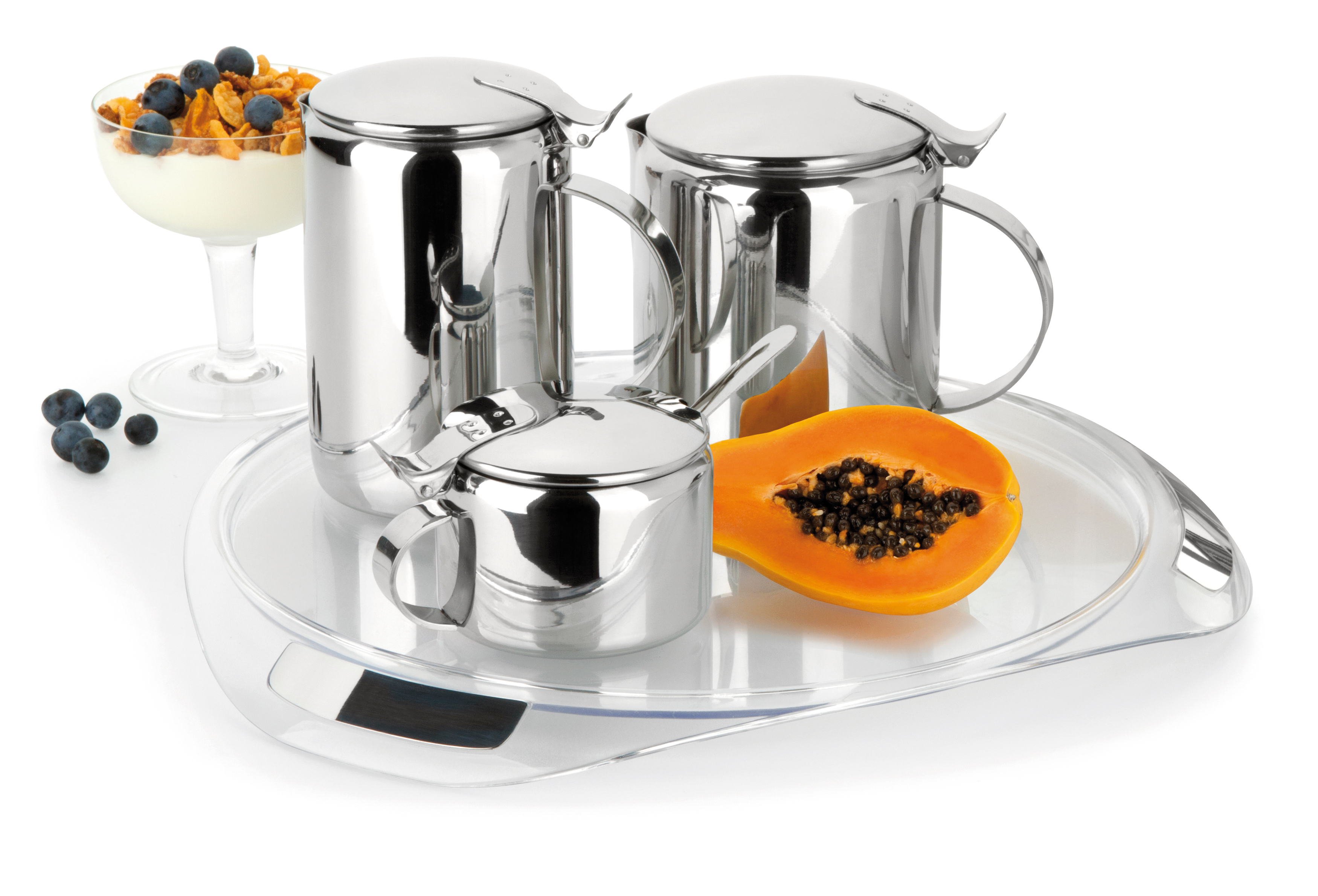 CHÁ E CAFÉ VISION - 2 BULES, 1 BANDEJA, 1 COLHER E 1 AÇUCAREIRO - 5 PÇS CHÁ E CAFÉ VISION - 2 BULES, 1 BANDEJA, 1 COLHER E 1 AÇUCAREIRO - 5 PÇS