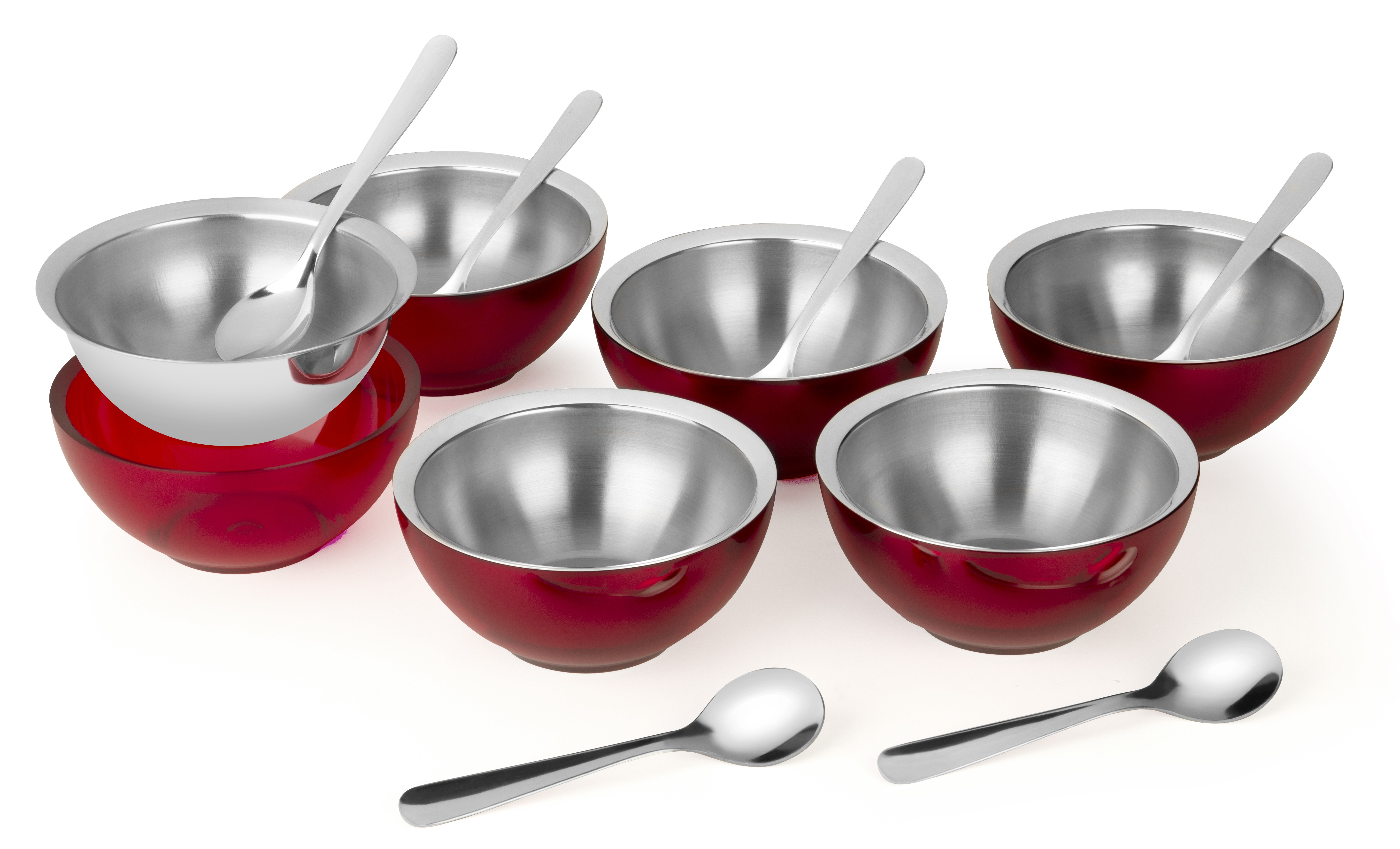 CJ. SOBREMESA BOWL VISION/INOX VERMELHO - 18 PEÇAS CJ. SOBREMESA BOWL VISION/INOX VERMELHO - 18 PEÇAS