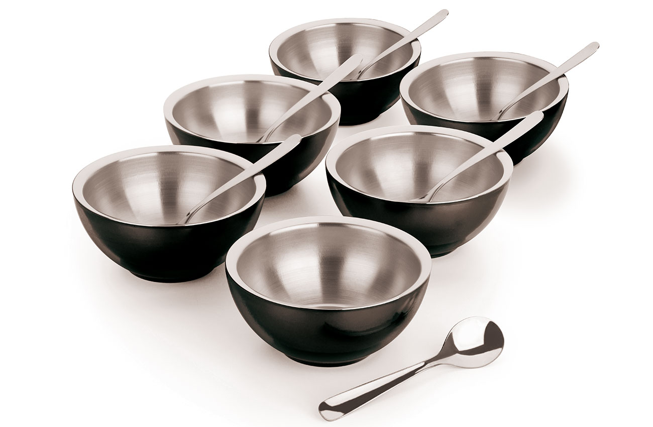 CJ. SOBREMESA BOWL VISION/INOX PRETO - 18 PEÇAS CJ. SOBREMESA BOWL VISION/INOX PRETO - 18 PEÇAS