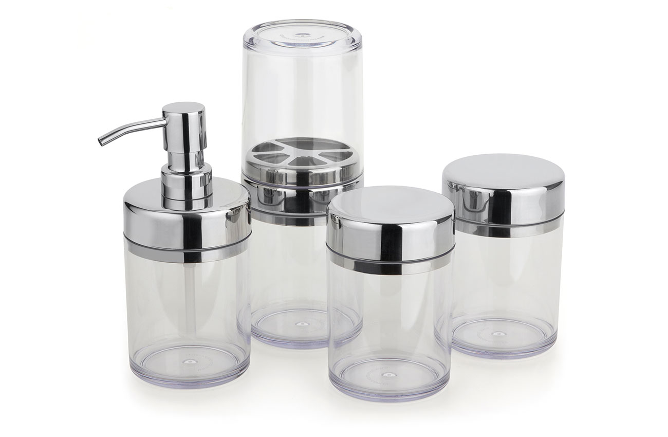 ACESSÓRIOS PARA LAVABO ACQUASET 4 PÇS - INCOLOR ACESSÓRIOS PARA LAVABO ACQUASET 4 PÇS - INCOLOR