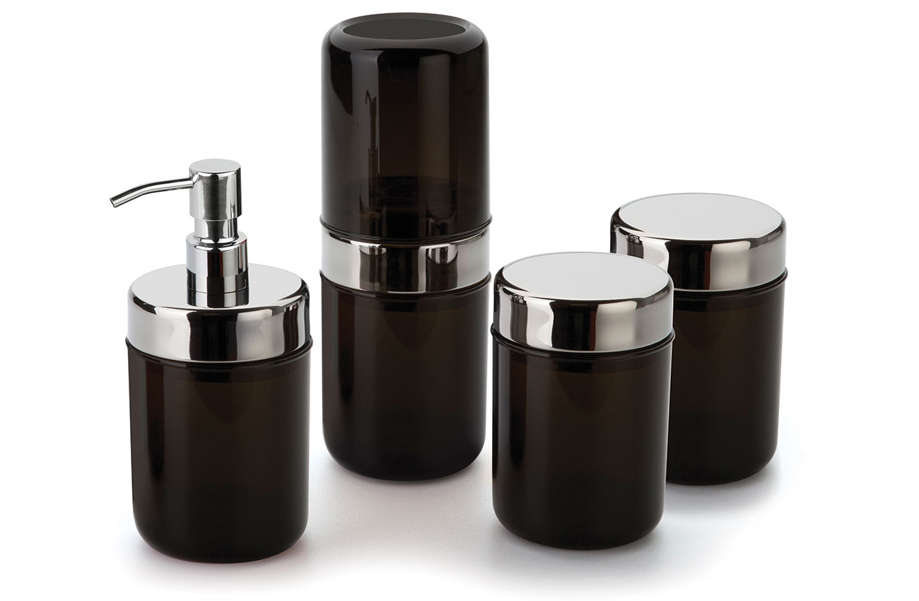 ACESSÓRIOS PARA LAVABO ACQUASET 4 PÇS - ONIX ACESSÓRIOS PARA LAVABO ACQUASET 4 PÇS - ONIX