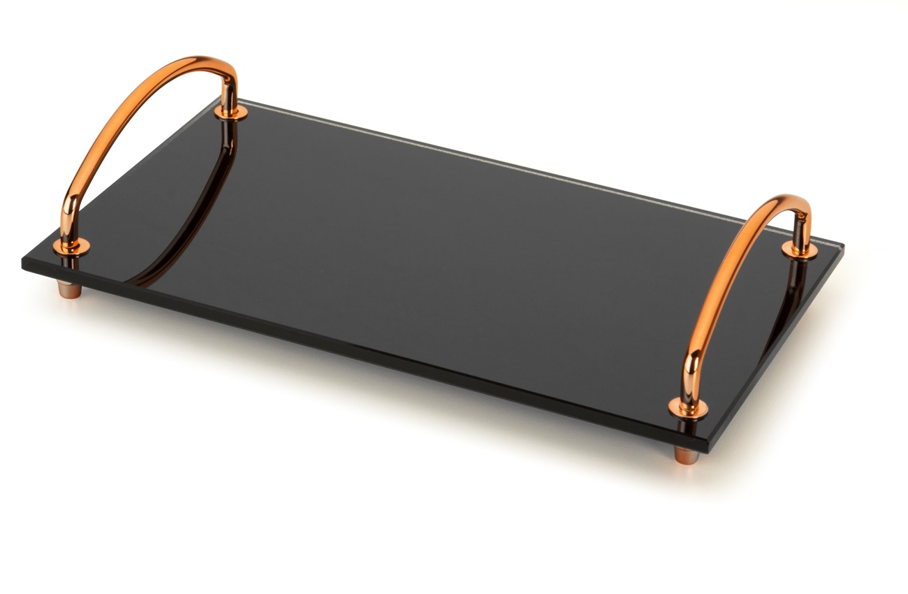 BANDEJA ORGANIZADORA DE BANCADA PRETA/COBRE 15X25CM BANDEJA ORGANIZADORA DE BANCADA PRETA/COBRE 15X25CM