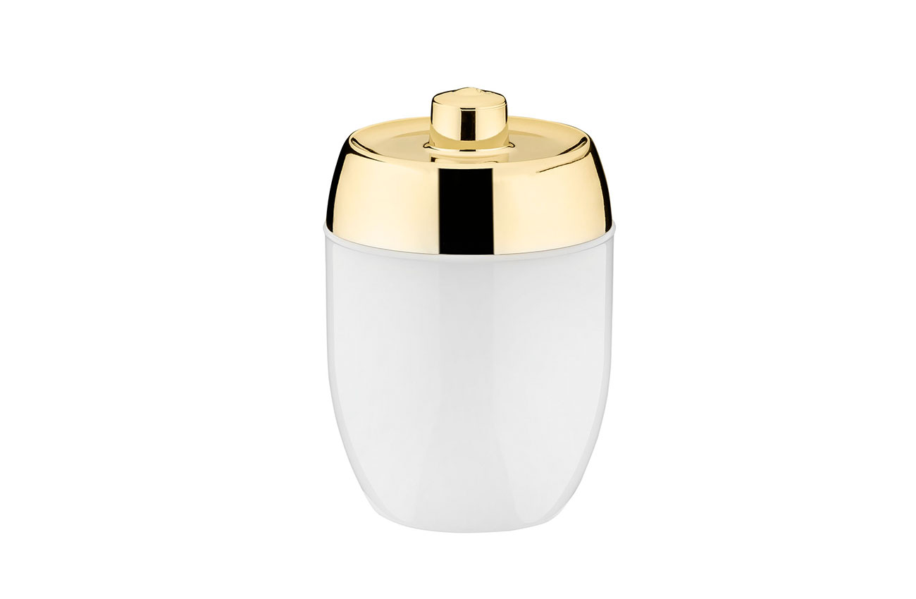 PORTA HASTES/ALGODAO ACQUASET BRANCO DOURADO - 300ml PORTA HASTES/ALGODAO ACQUASET BRANCO DOURADO - 300ml
