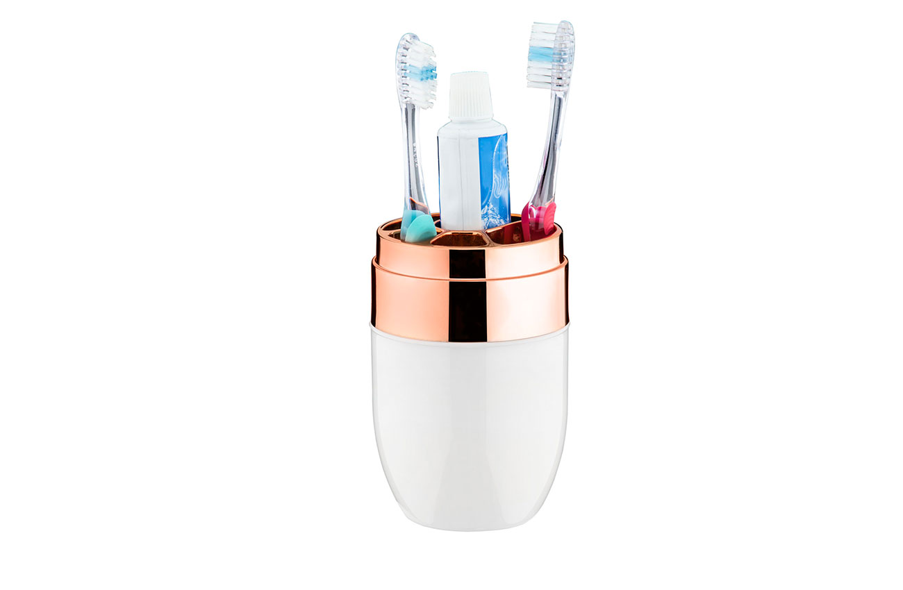 PORTA ESCOVAS ACQUASET BRANCO COBRE - 300ml PORTA ESCOVAS ACQUASET BRANCO COBRE - 300ml