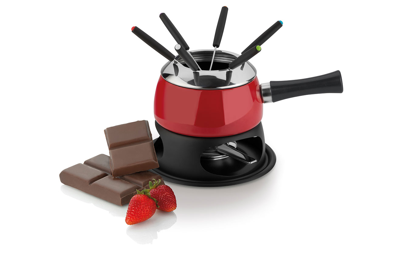 SERVIÇO FONDUE CERVINIA - PANELA VERMELHA - 12PÇS