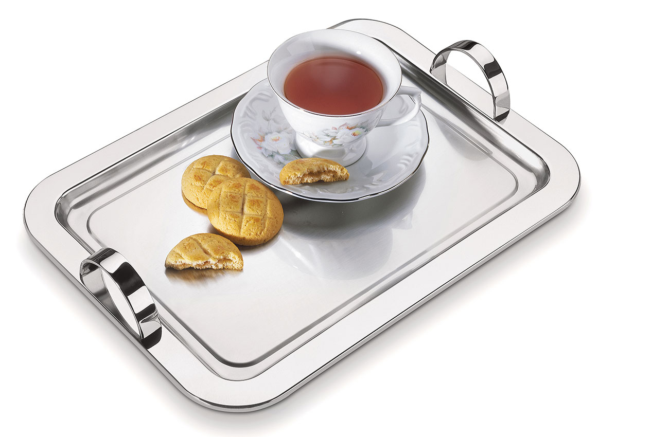 BANDEJA RETANGULAR 25 X 34,5 CM - ALÇA INOX