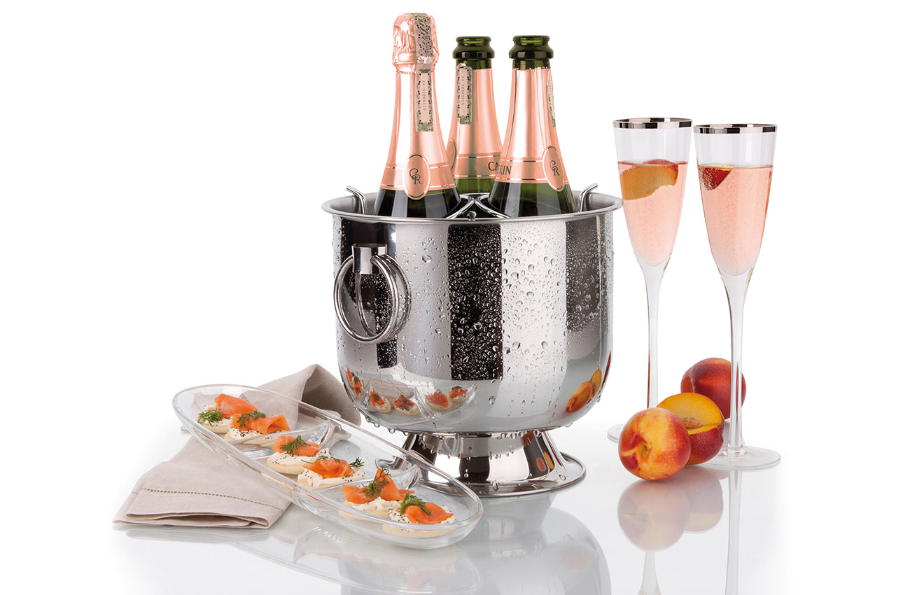 CHAMPAGNEIRA 6 L - COM BASE COLETORA, ALÇAS E GRELHA 3 GARRAFAS CHAMPAGNEIRA 6 L - COM BASE COLETORA, ALÇAS E GRELHA 3 GARRAFAS