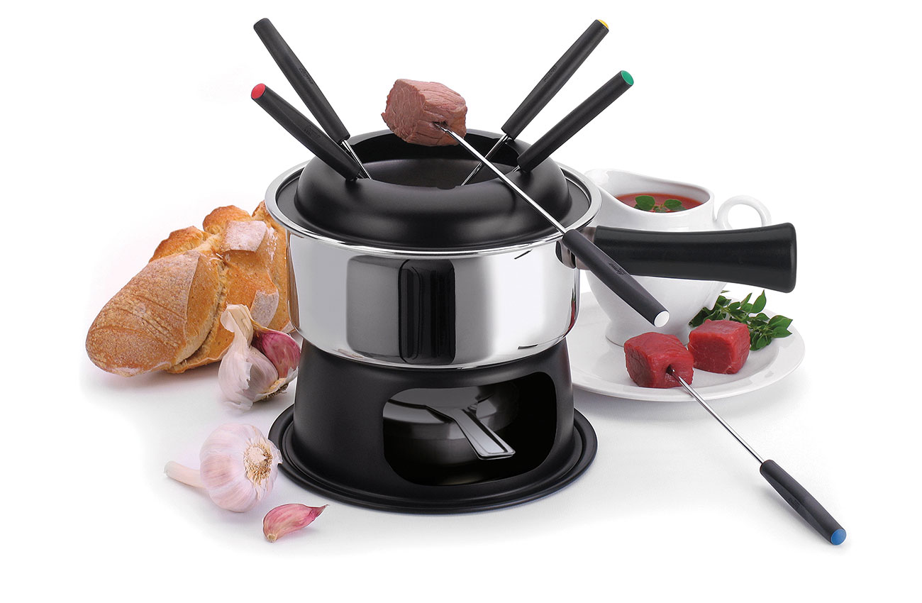 SERVIÇO FONDUE LUGANO - PANELA INOX C/ DIFUSOR DE CALOR  12 PÇS